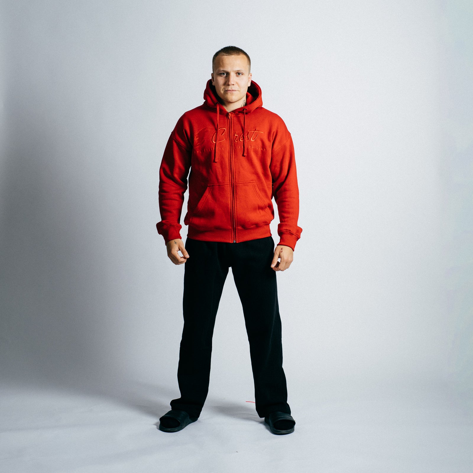 Zipper hoodie "Crest" (Red)