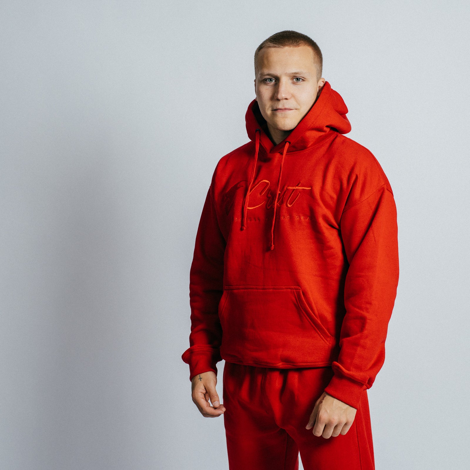 Core hoodie "CREST" - Embroidery (Red)