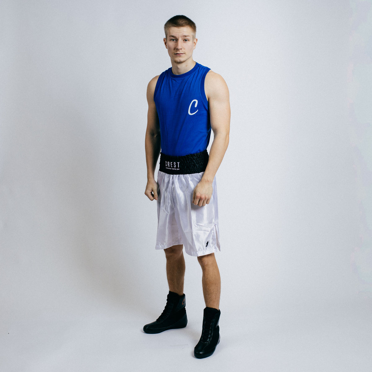 Boxing shorts "GOAT" (White)