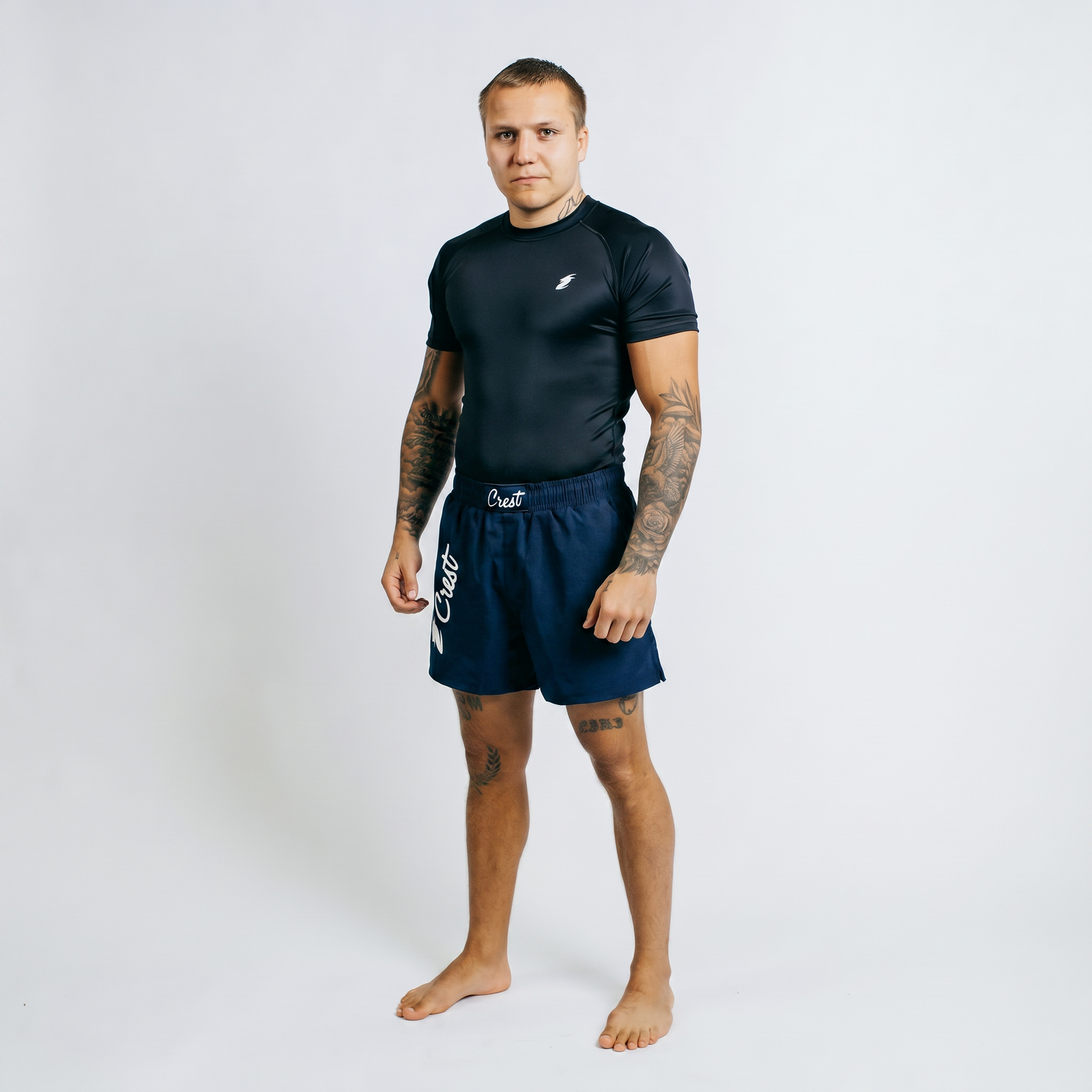 Navy Blue | Crest "Hybrid" - MMA shorts (short)