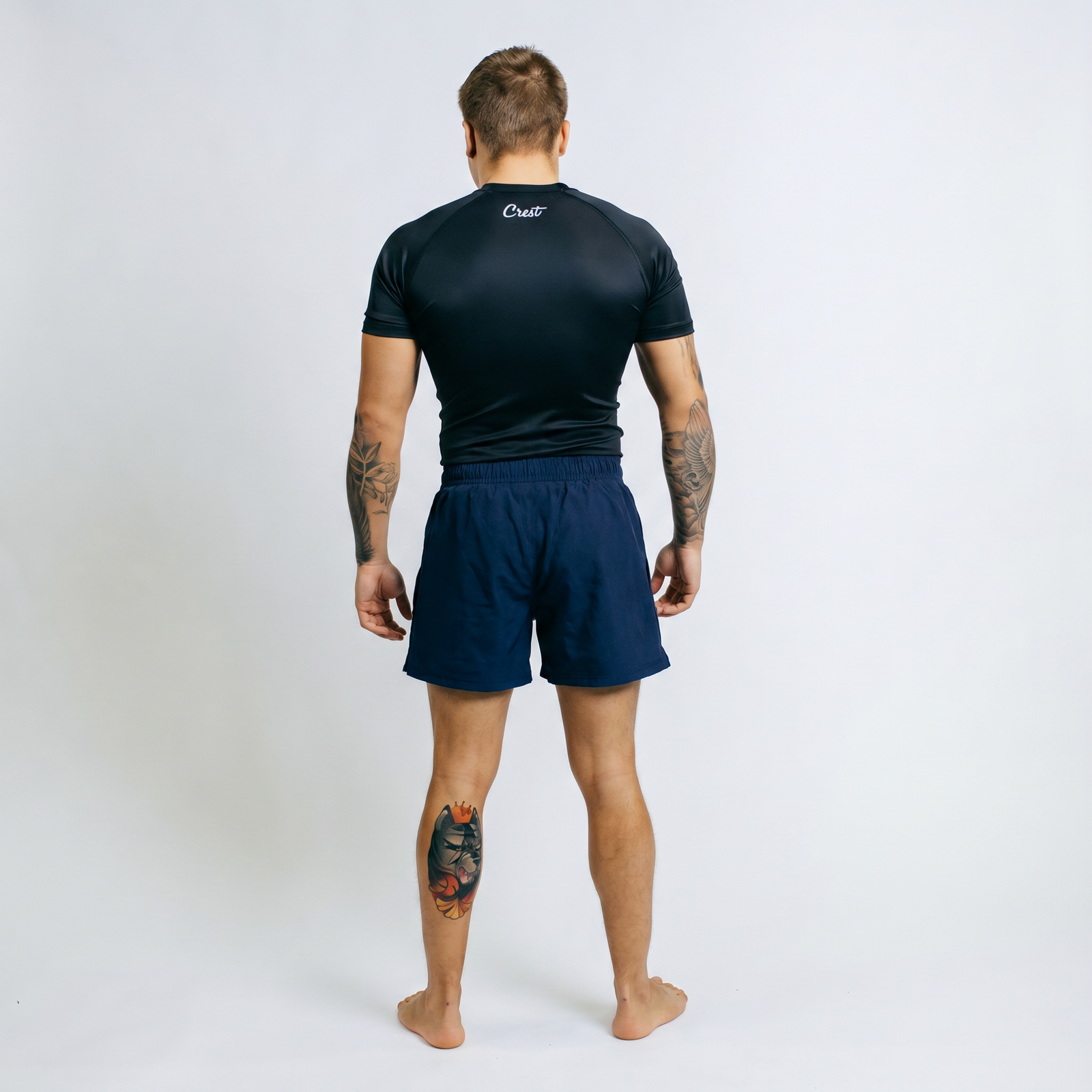 Navy Blue | Crest "Hybrid" - MMA shorts (short)